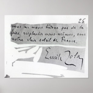 Poster Signature d'Emile Zola