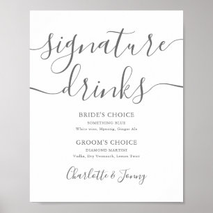 Poster Signature Gris Signature Script Signature Boissons