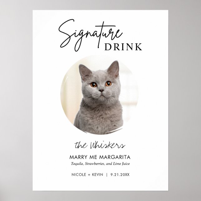 Poster Signature Mariage de chat imprimable Panneau de la (Devant)