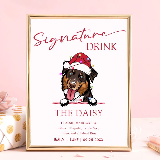 Poster Signature Mariage de chien de Roough Collie Signet (Créateur téléchargé)
