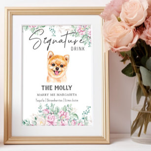 Poster Signature Mariage pompier Signé boisson