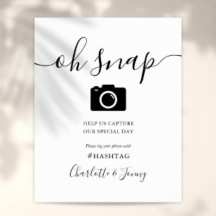 Poster Signature Noir Et Blanc Script Oh Snap Sign