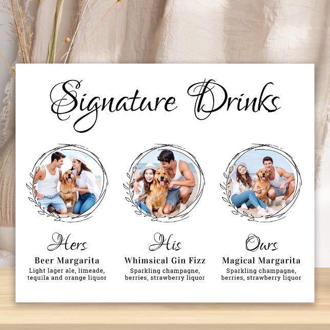 Poster Signature personnalisée Boissons Élégant Chien Mar (Créateur téléchargé)