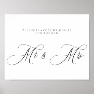 Poster Signature simple Monsieur Madame Calligraphie