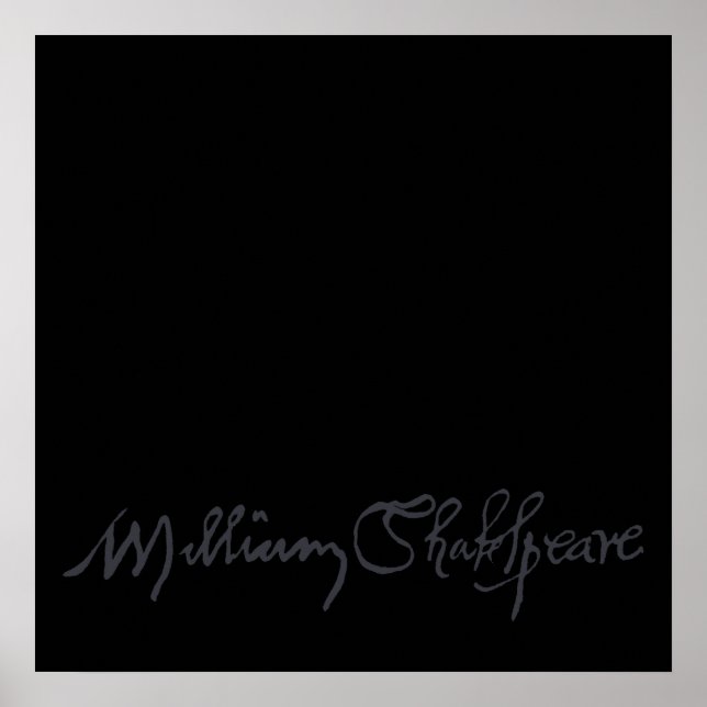Poster Signature William Shakespeare (Devant)
