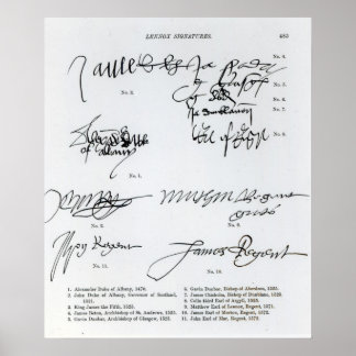 Poster Signatures écossaises des XVe et XVIe siècles