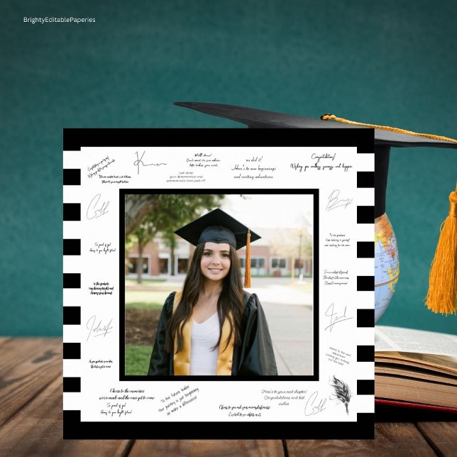 Poster Signatures noires Souvenirs Autographe Graduation (Créateur téléchargé)