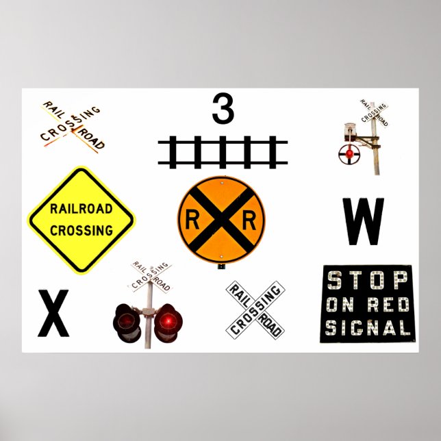 Poster Signaux de passage à niveau du rail (Devant)