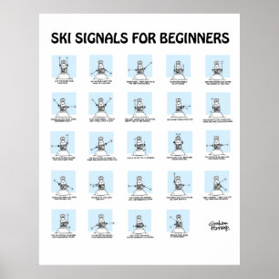 Poster Signaux de ski pour l'affiche de débutants par