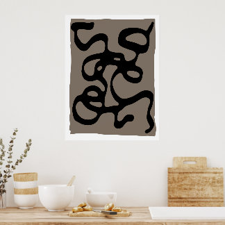 Poster Signaux éloignés : Noir Abstrait et gris