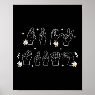 Poster Signe À Main Anti Trump Asl Drôle Et Gesture