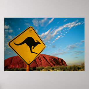Poster signe ayers rock kangourou
