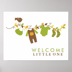 Poster SIGNE Baby shower Automne