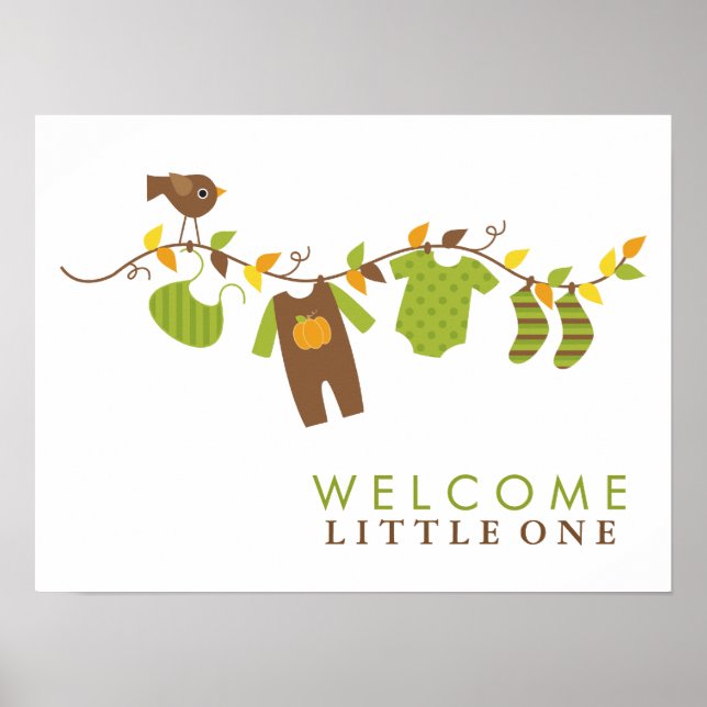Poster SIGNE Baby shower Automne (Devant)
