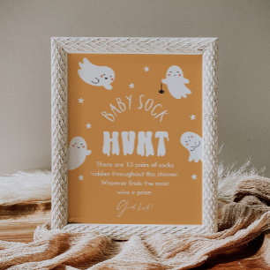 Poster SIGNE Baby shower de chasse aux sock pour bébé de