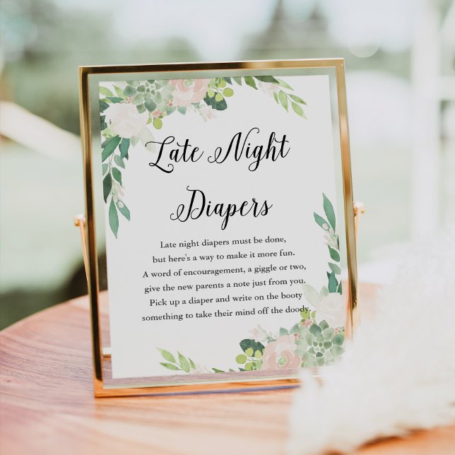 Poster SIGNE Baby shower DEVON Late Night Diapers (Créateur téléchargé)