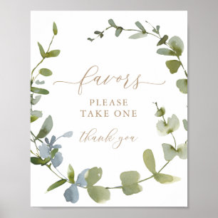 Poster SIGNE baby shower Faveurs Eucalyptus Vert