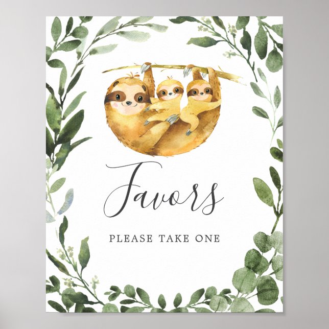 Poster SIGNE Baby shower Fentes jumelles (Devant)