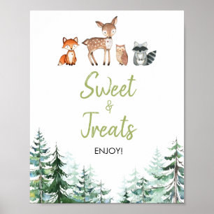 Poster SIGNE Baby shower forestier de la forêt de friandi