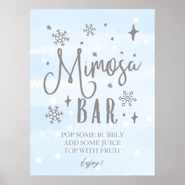 Poster SIGNE Baby shower Hiver Mimosa (Devant)