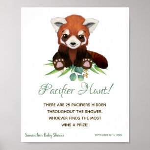 Poster SIGNE baby shower Pacifique Jeu de chasse Panda Ro