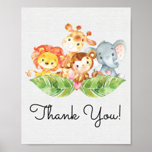 Poster SIGNE Baby shower Safari Jungle