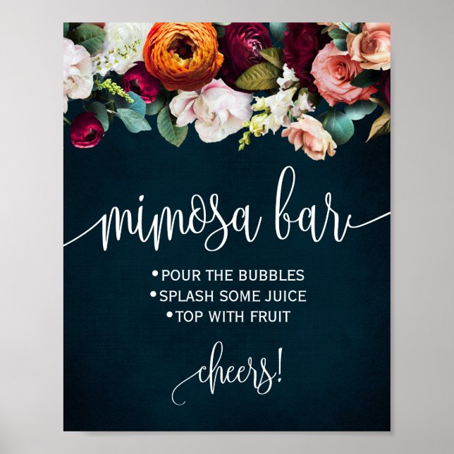 Poster SIGNE BARRE Mimosa Vin Marine Wedding shower (Devant)