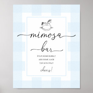 Poster SIGNE Bleu En vichy Mimosa Bar Horse Rocheuse