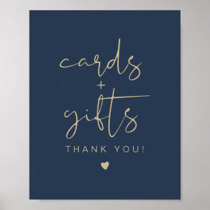 Poster SIGNE CAITLIN Elegant Marine et Gold Cartes & Cade