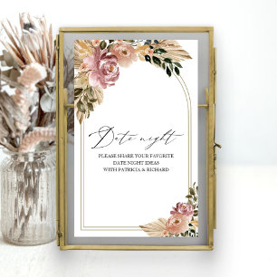 Poster Signe Chic Boho Fête des mariées Date Night Jar