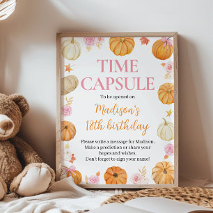 Poster Signe Citrouille Automne Fille Anniversaire Fête H