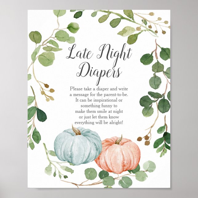 Poster Signe Citrouille de verdure Sexe Révéler Diapeurs  (Devant)