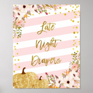 Poster Signe citrouille Late Night Diapers.