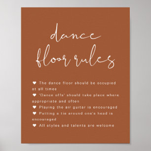 Poster SIGNE CORIANDER Boho Terracotta Dance Floor Rules