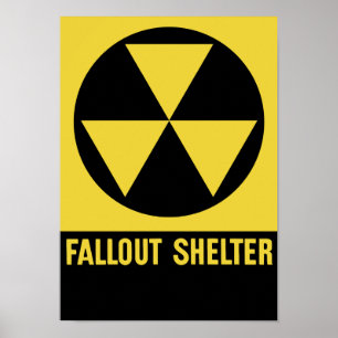 Poster Signe d'abri contre les retombées radioactives