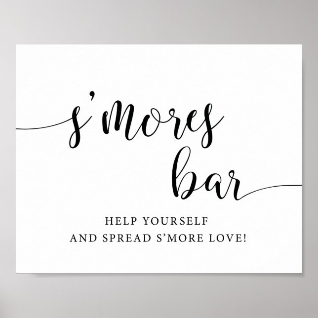 Poster Signe d'amour du Mariage rustique S'mores Bar (Devant)