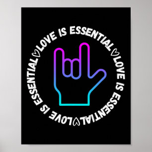 Poster Signe d'amour en langue des signes Sensibilisation