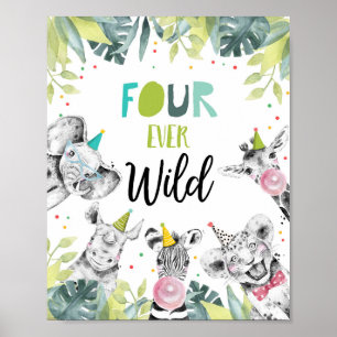 POSTER SIGNE D'ANNIVERSAIRE DE QUATRE JEUNES GARÇONS