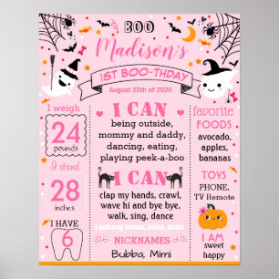 Poster Signe d'anniversaire du Fantôme rose d'Halloween