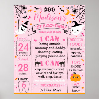Poster Signe d'anniversaire du Fantôme rose d'Halloween