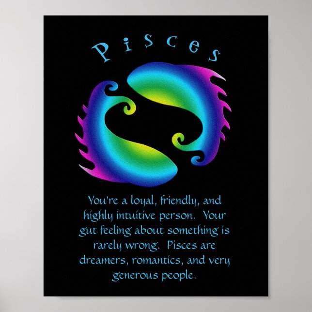 Poster SIGNE D'Astrologie Poissons Zodiac Pisces (Devant)