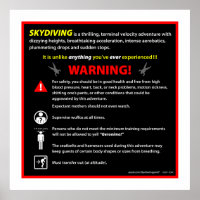 SIGNE D'Avertissement Du Parc À Thème SKYDIVING
