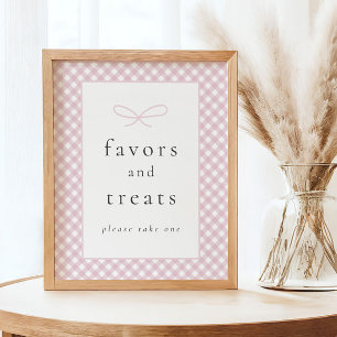 Poster SIGNE DE Baby shower À Bow Plaid Moderne Simple