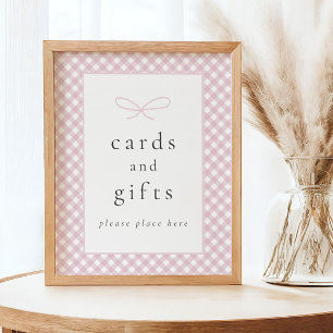 Poster SIGNE DE Baby shower À Bow Plaid Moderne Simple