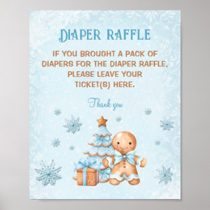 Poster Signe de Baby shower Bleu de pain d'épices