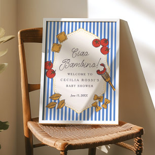 Poster Signe de Baby Shower Ciao Bambino Pâtes Italiennes