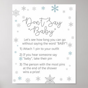 Poster SIGNE DE Baby shower DE FLEUVE D'Hiver