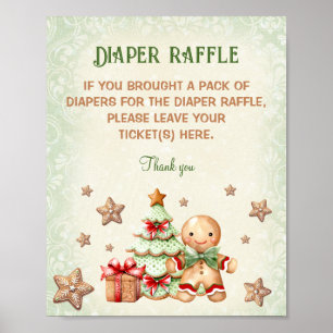 Poster Signe de Baby shower de pain d'épices pour homme