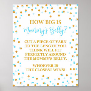 Poster Signe de Baby shower du ventre de maman Confetti