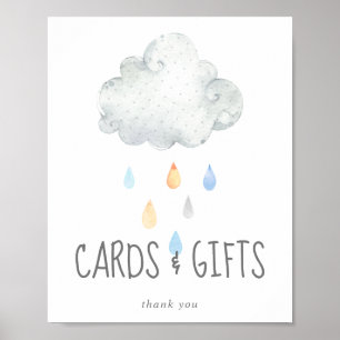 Poster Signe de Baby shower et de cadeaux pour garçons de